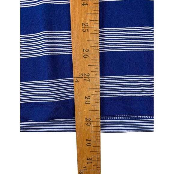 Slazenger Golf Mens Large Blue White Striped‎ Polo - Picture 8 of 8